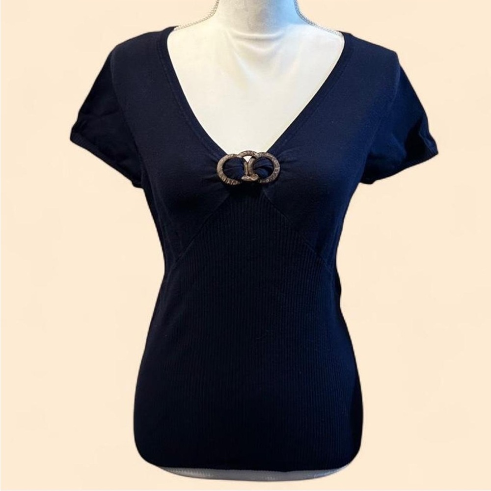 C’est City Navy Ribbed Top